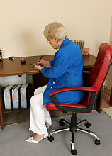 58 Year Old Secretary Mimi Breaks From Steno To Spread Her Legs