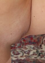 Super cute mature babe Kate Lynn slowly strips naked.