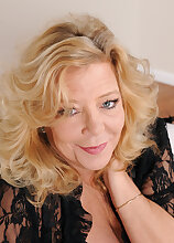 Beautiful 52 year old Karen Summer in stilettos and black stockings