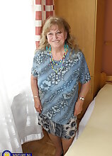 Katerina is a curvy 73 year old granny with big saggy tits who fucks the young man next door