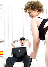 Big natural tits Merce is a thick Spanish MILF that seduces her best friend's horny son for sex