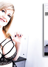 Mature.nl - Liana is a busty MILF that loves to get her shaved pussy wet when she's alone