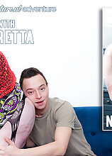 Mature.nl - Toyboy loves fucking his shaved 72 year old stepgrandma Noretta on her couch