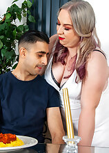 Mature.nl - A dinner affair gets steamy for this curvy cougar!