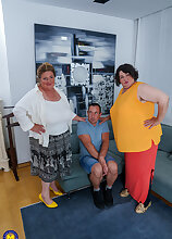 Mature.nl - The evil stepmoms Edina and Jana make this young guy please them in every way